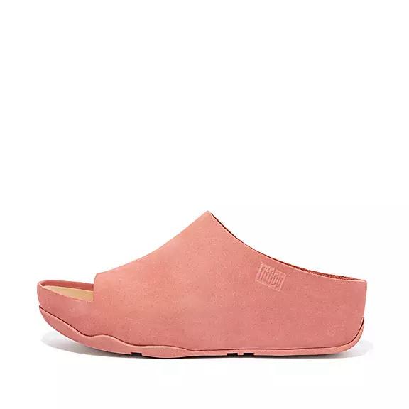 Chaussures À Enfiler Femme Fitflop Shuv Nubuck Slides Rose (KHJ476983)
